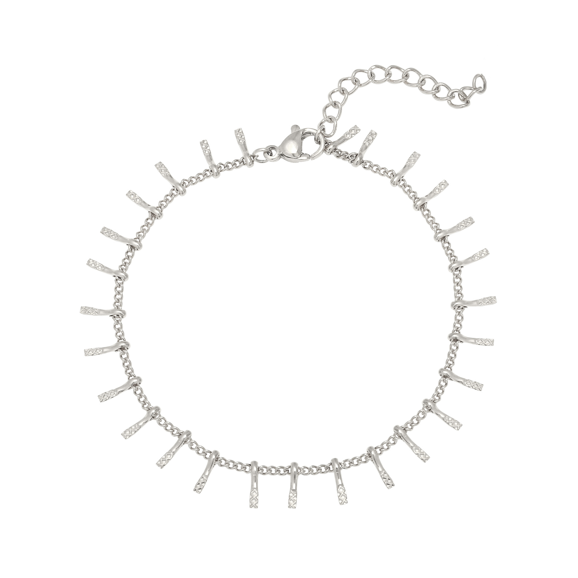 Armband tiny bars| stainless steel zilver