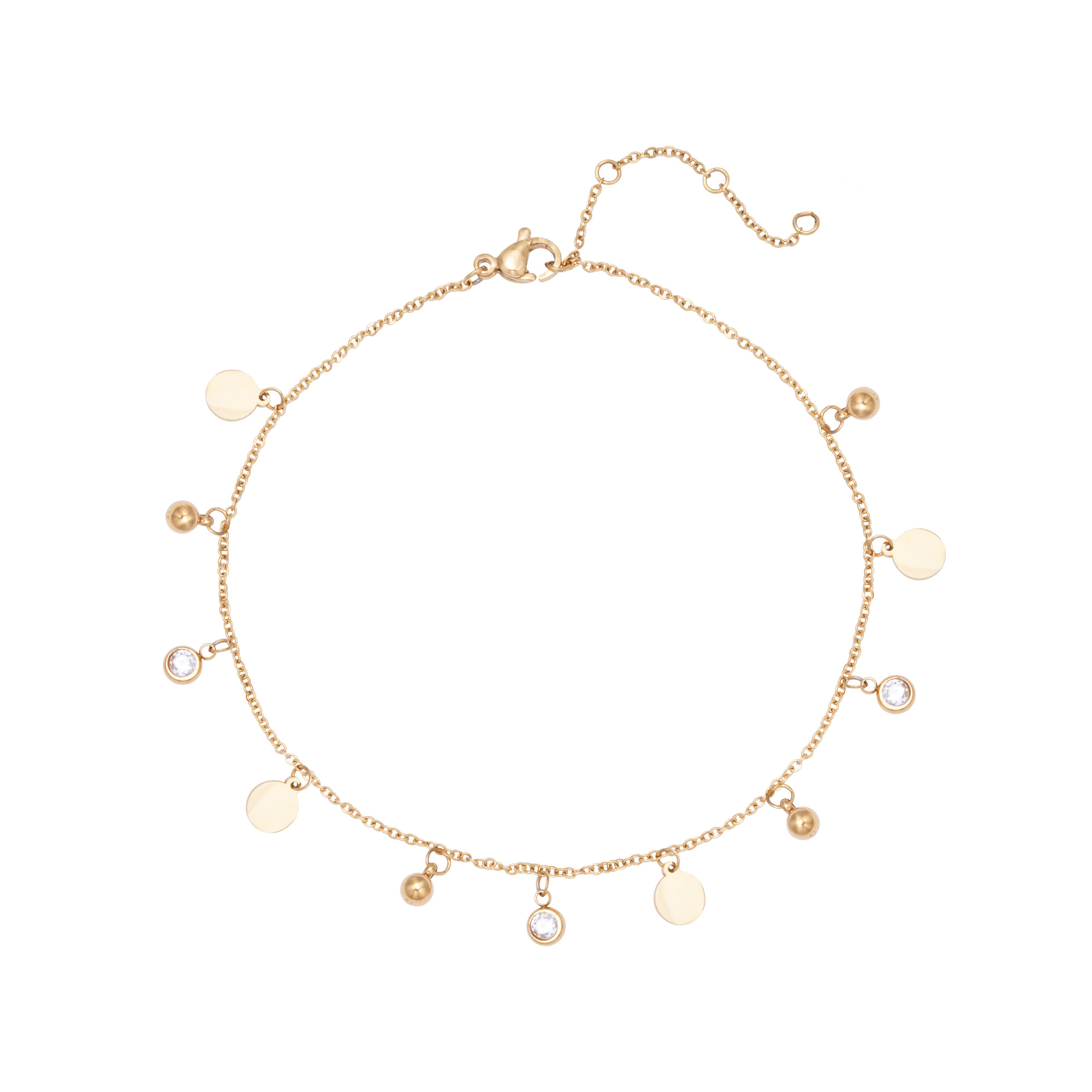 Enkelbandje munt | stainless steel goud