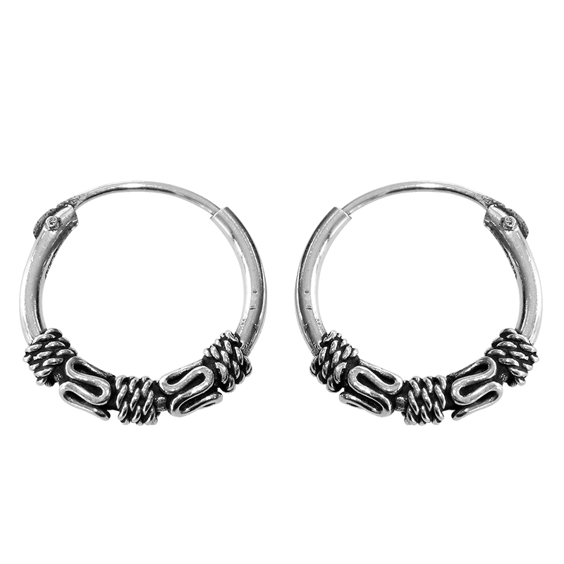Oorbel Bali hoop (12mm) Balangang | 925 zilver