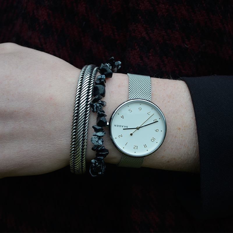 Armband edelsteen | sneeuwvlok obsidiaan