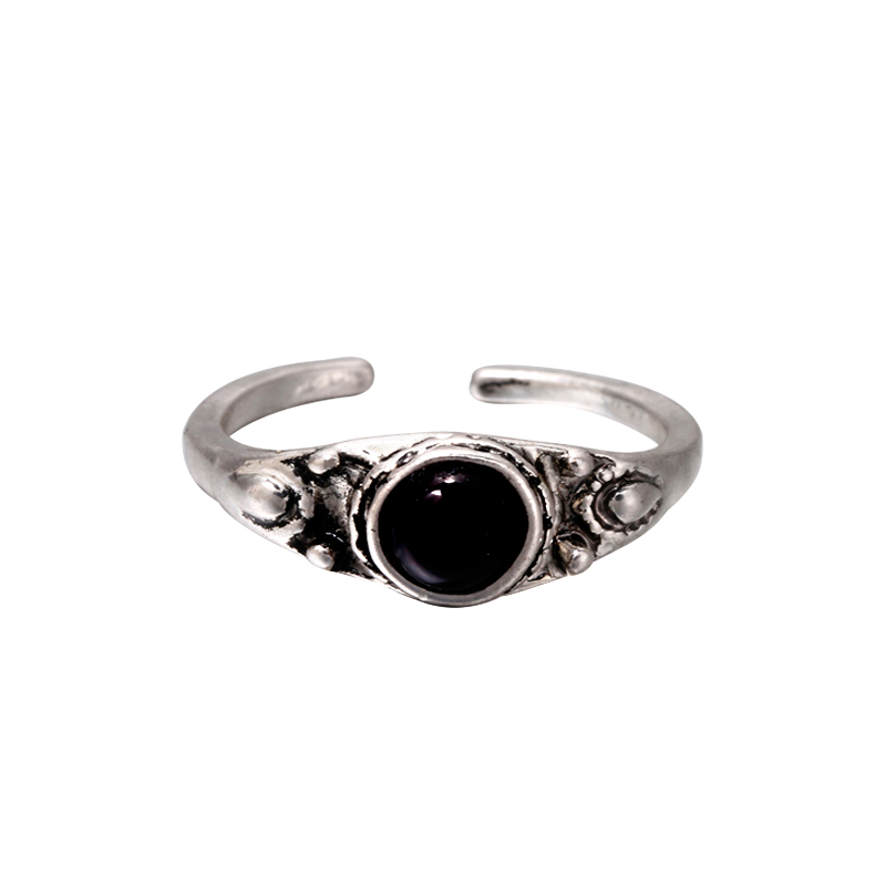 Ring | steen zwart
