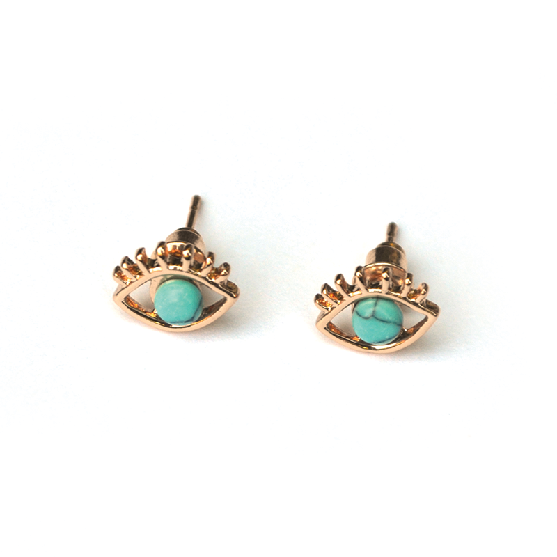 Oorbel oog blauw | goud