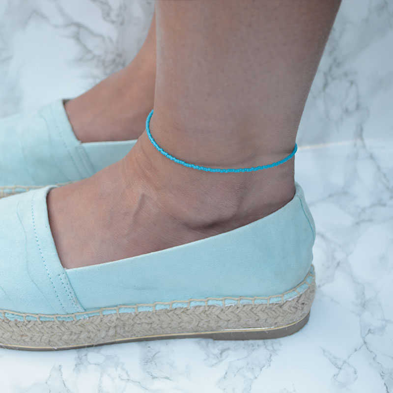 Enkelbandje | miyuki delica zeeblauw 