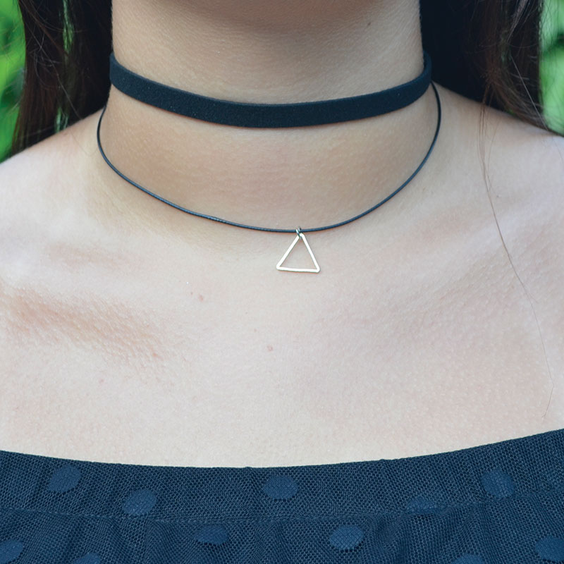 Choker | zilveren driehoek