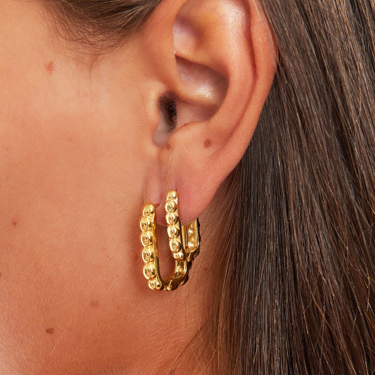 Oorbel Bubble | stainless steel goud
