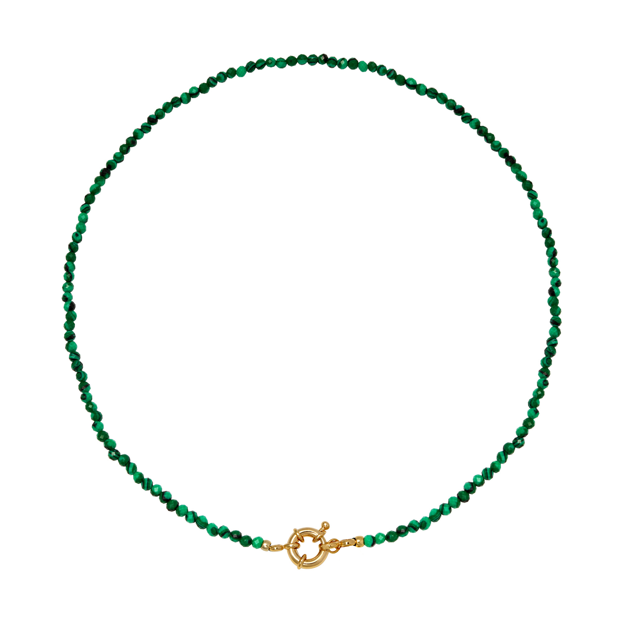 Ketting malachiet kralen | goud