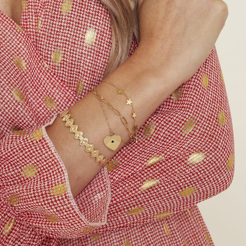 Armband vijf sterren | stainless steel goud