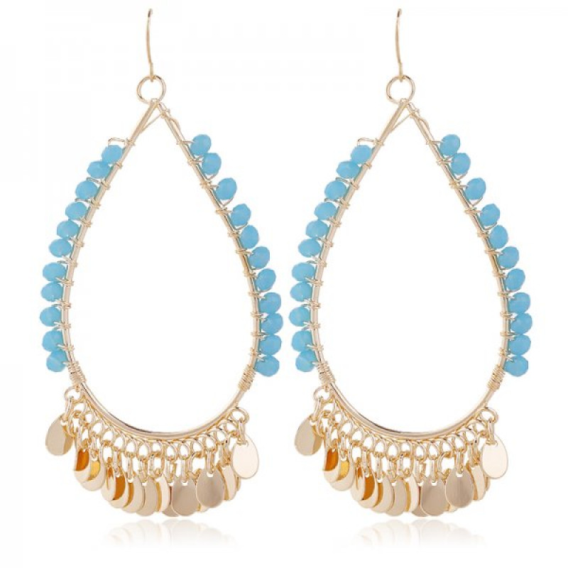 Oorbel druppel | blauwe kraal