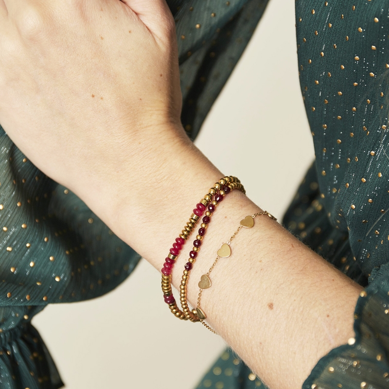 Armband vijf harten | stainless steel zilver