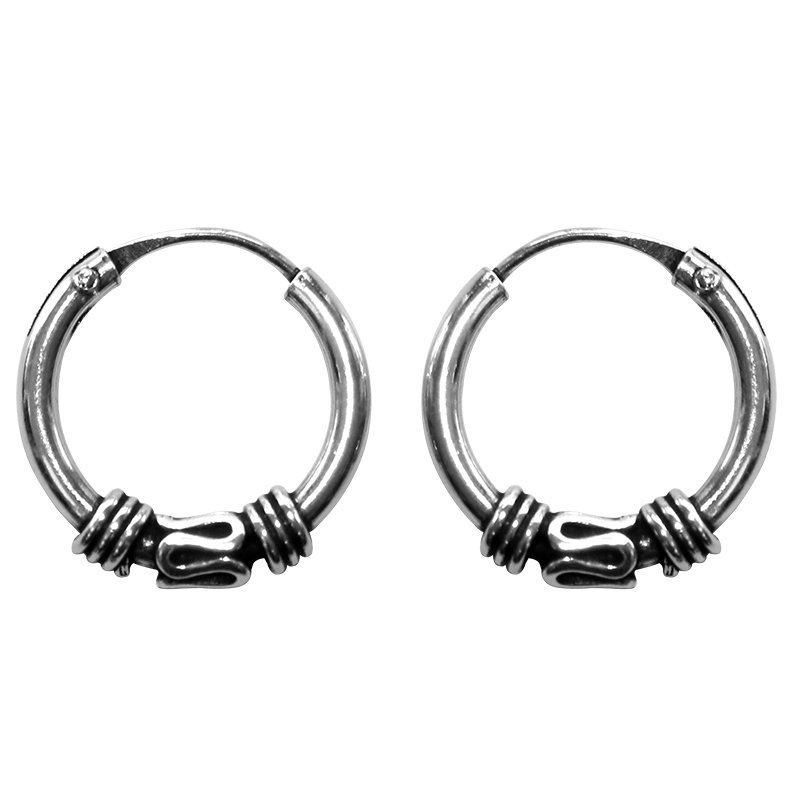 Oorbel Bali hoop (10mm) Padang | 925 zilver