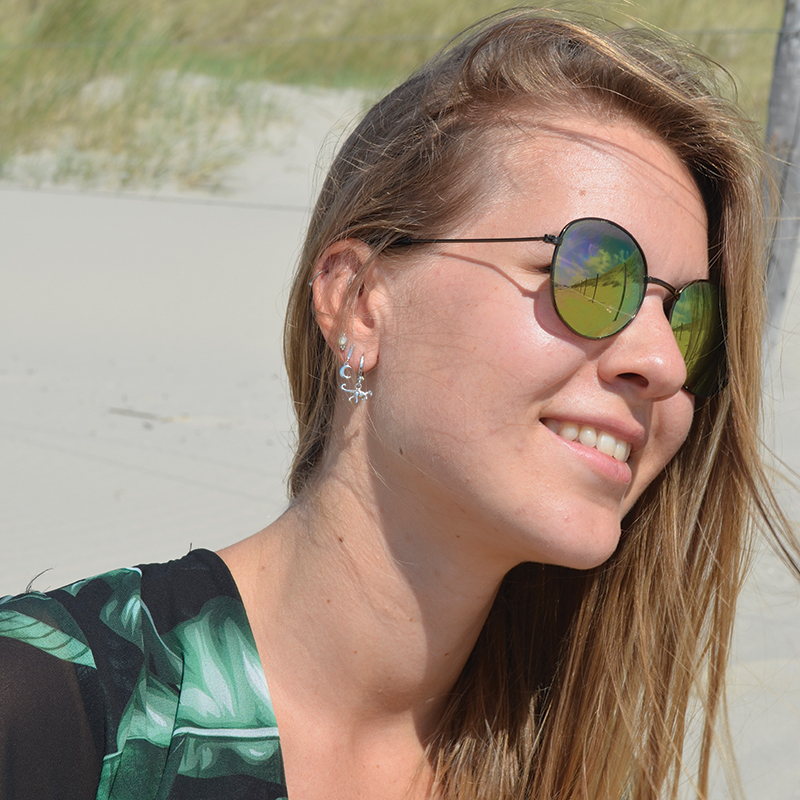 Oorbel dino | zilver