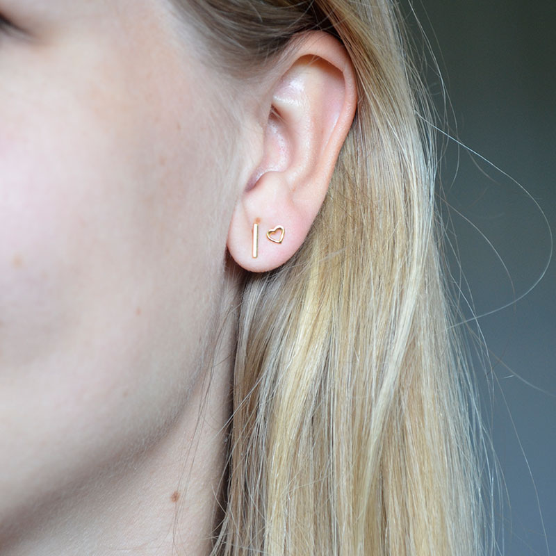 Oorbel hartje | verguld 925 zilver