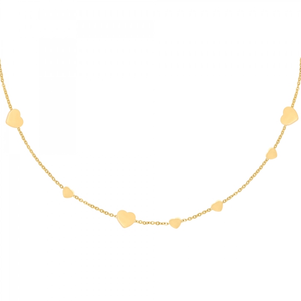 Ketting hartjes | stainless steel goud