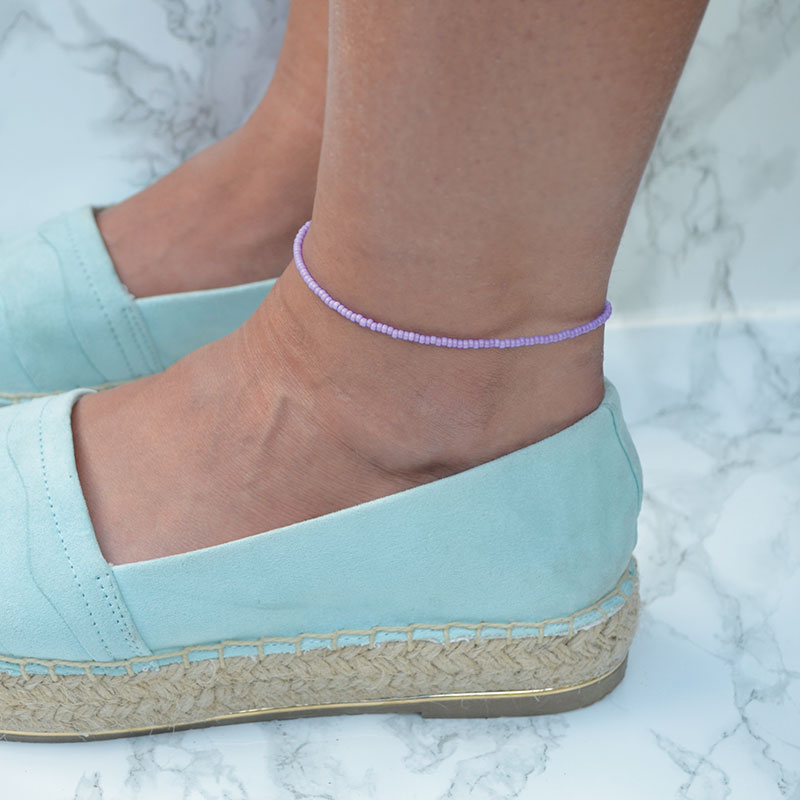 Enkelbandje | rocaille paars