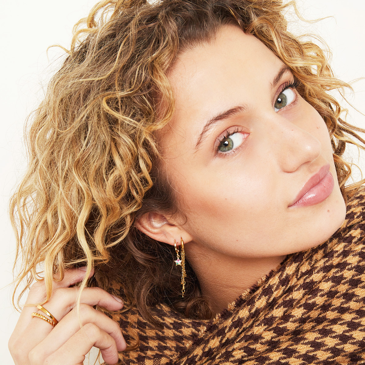 Oorbel galaxy | stainless steel goud