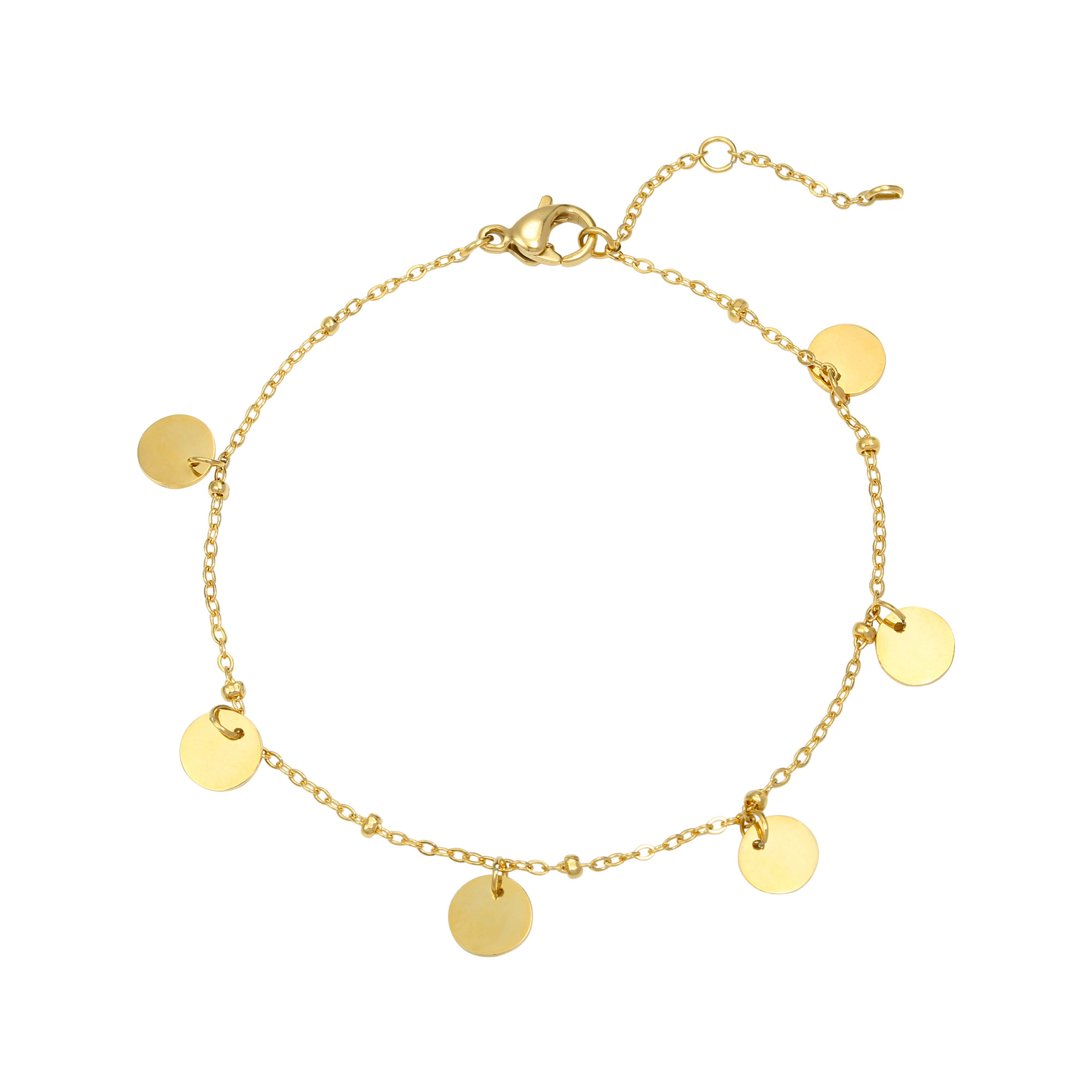 Armband munt | stainless steel goud