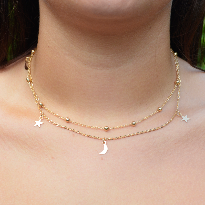 Ketting ster & maan | goud