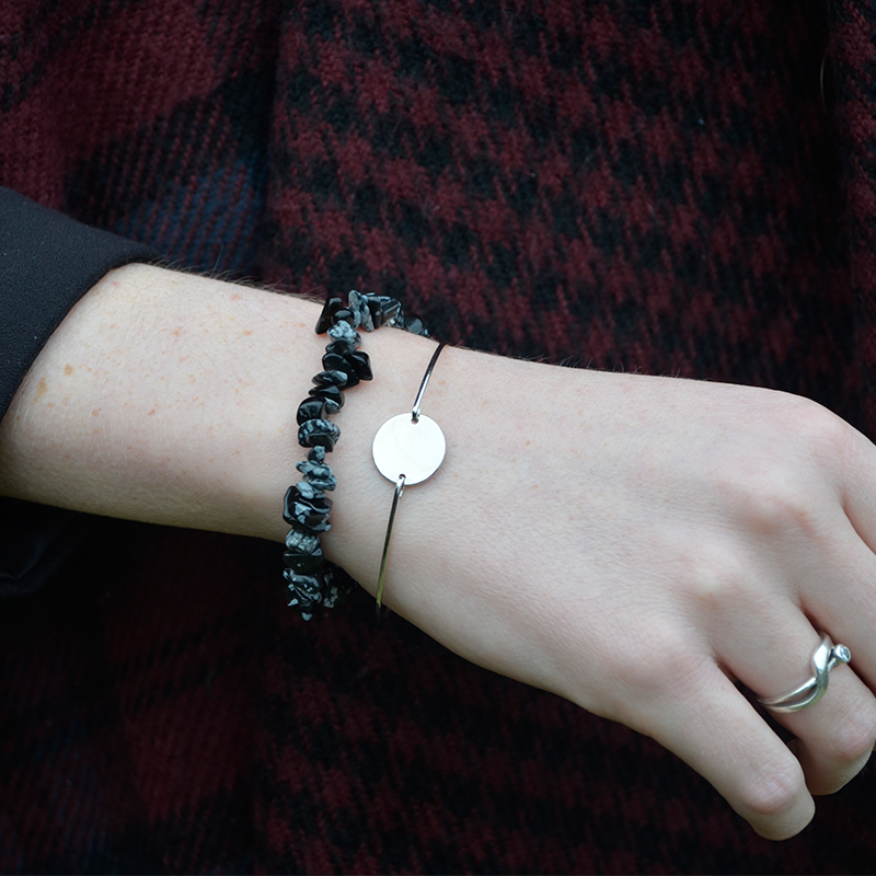 Armband edelsteen | sneeuwvlok obsidiaan