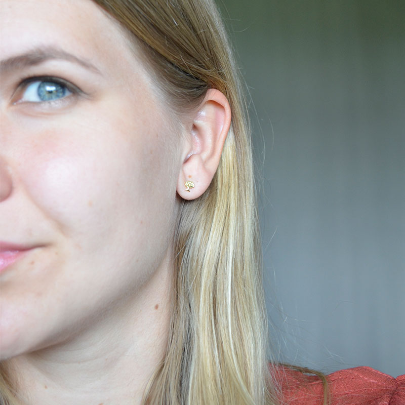 Oorbel levensboom | verguld 925 zilver