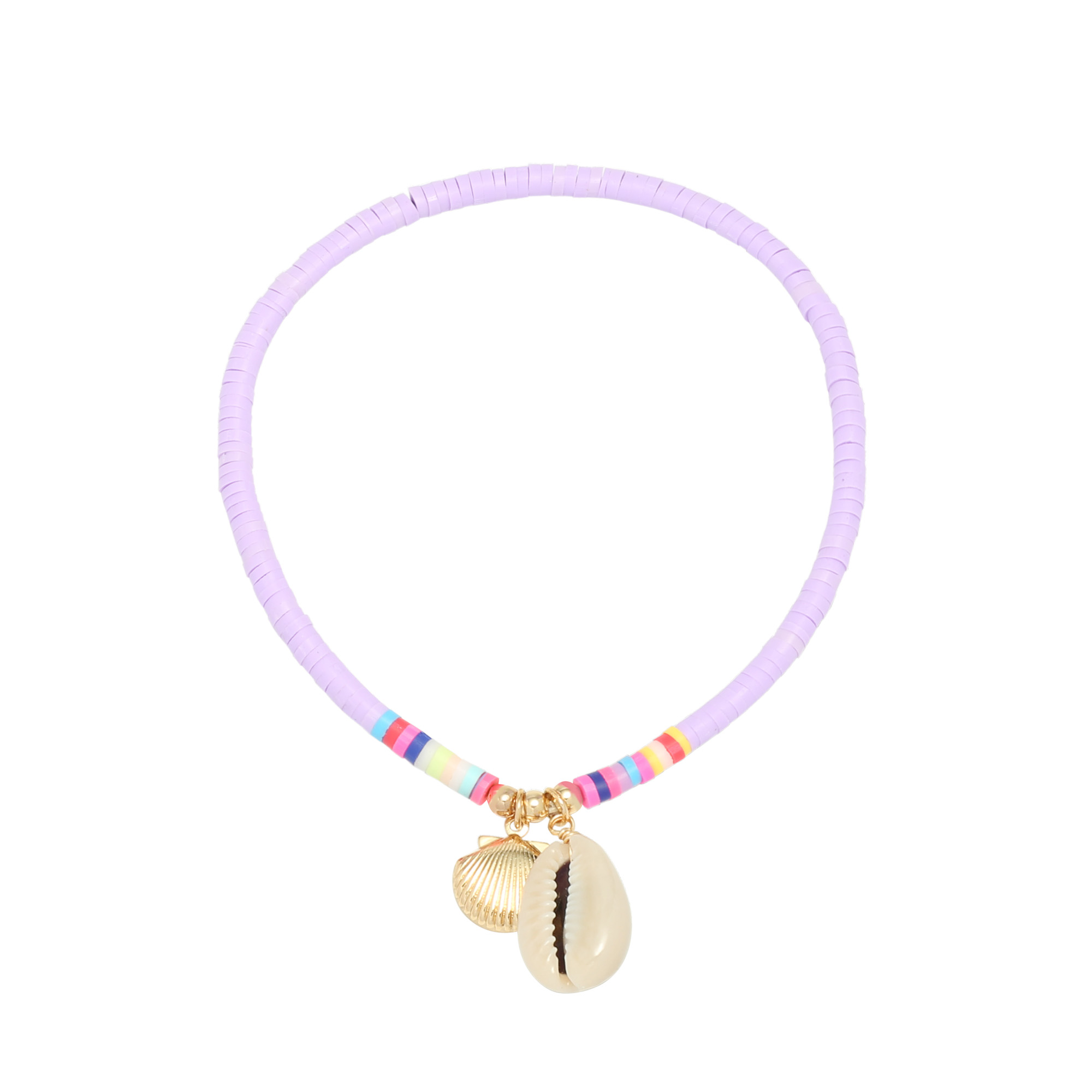 Enkelbandje schelp | paars