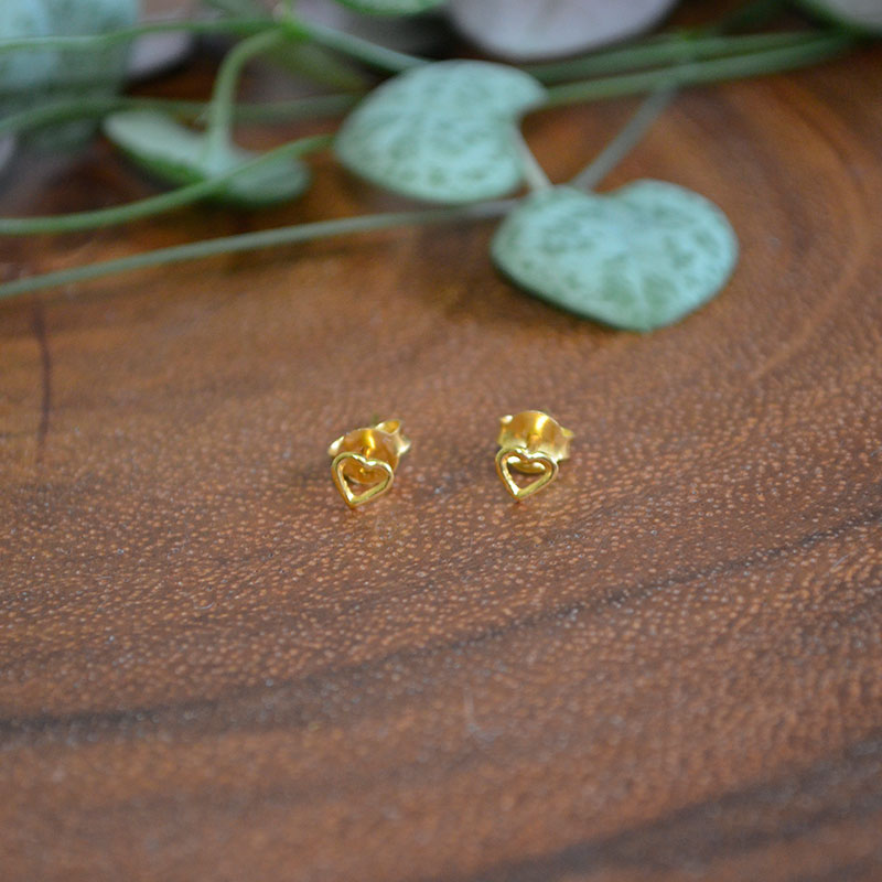 Oorbel hartje | verguld 925 zilver