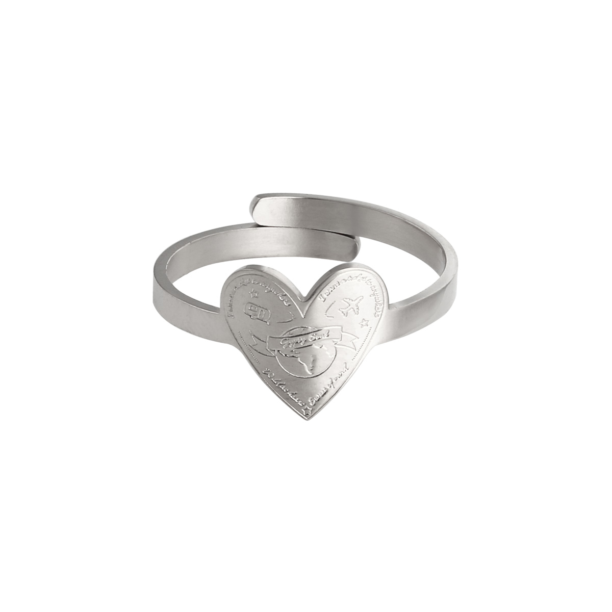 Ring wanderlust | stainless steel zilver