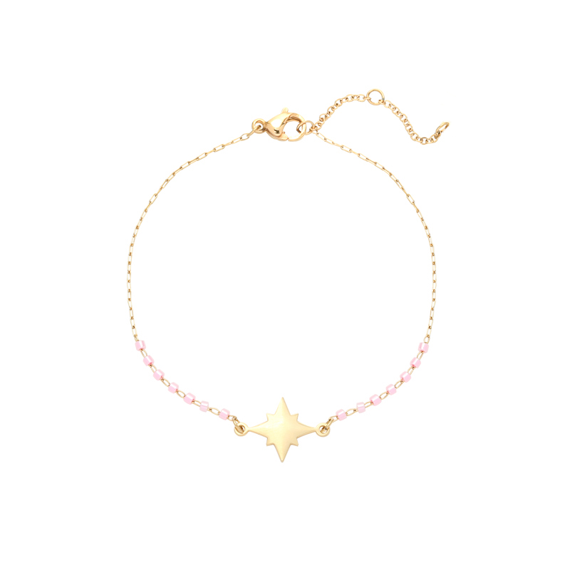 Armband star | stainless steel goud
