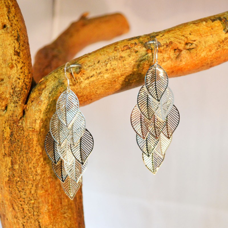 Oorbellen blaadjes | zilver