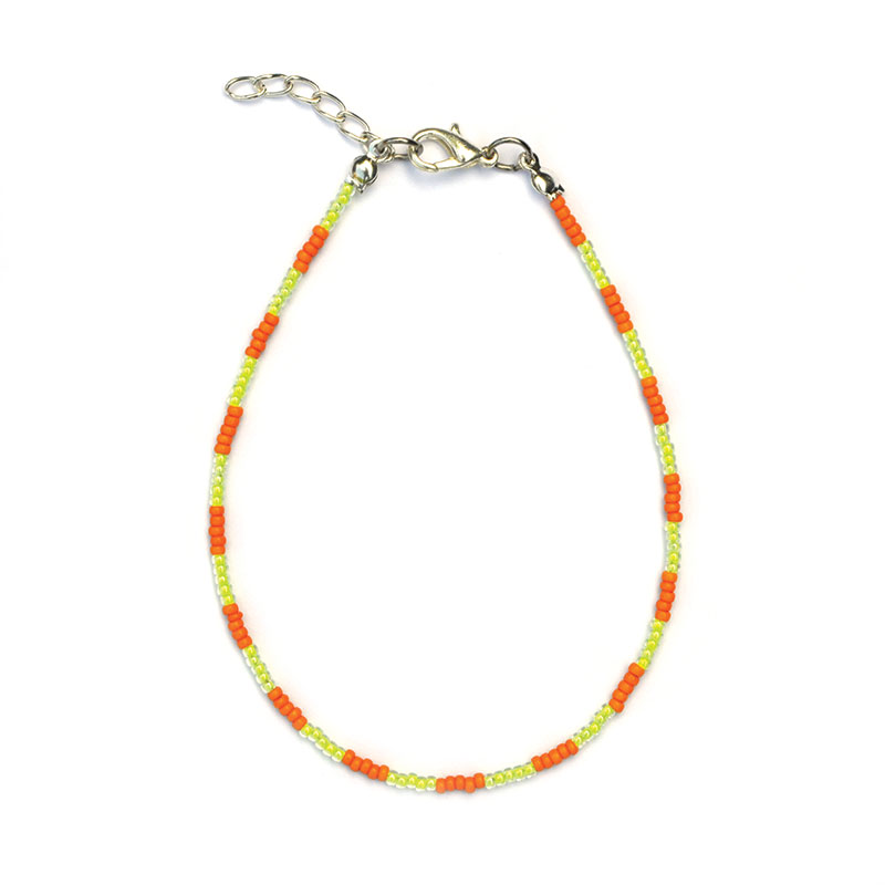 Enkelbandje | rocaille mix oranje/geel