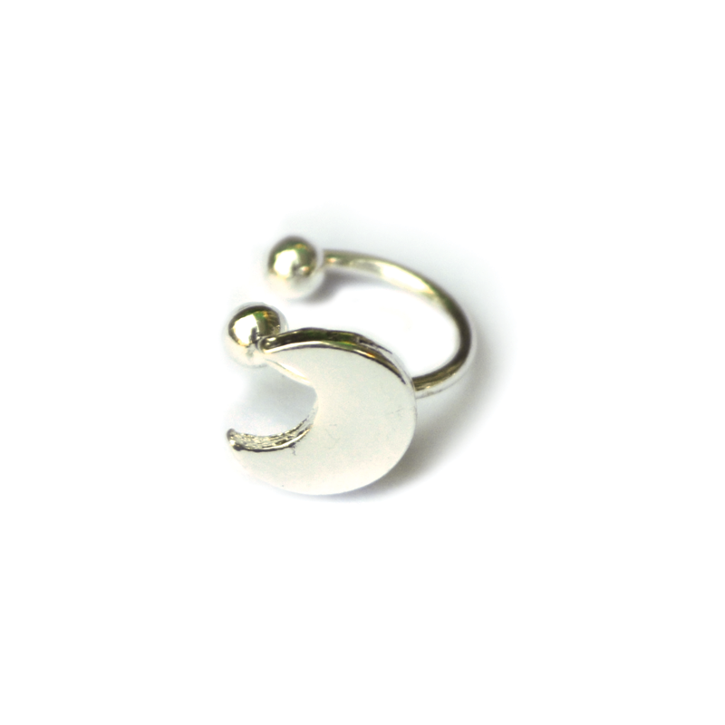 Ear clip maan | zilver