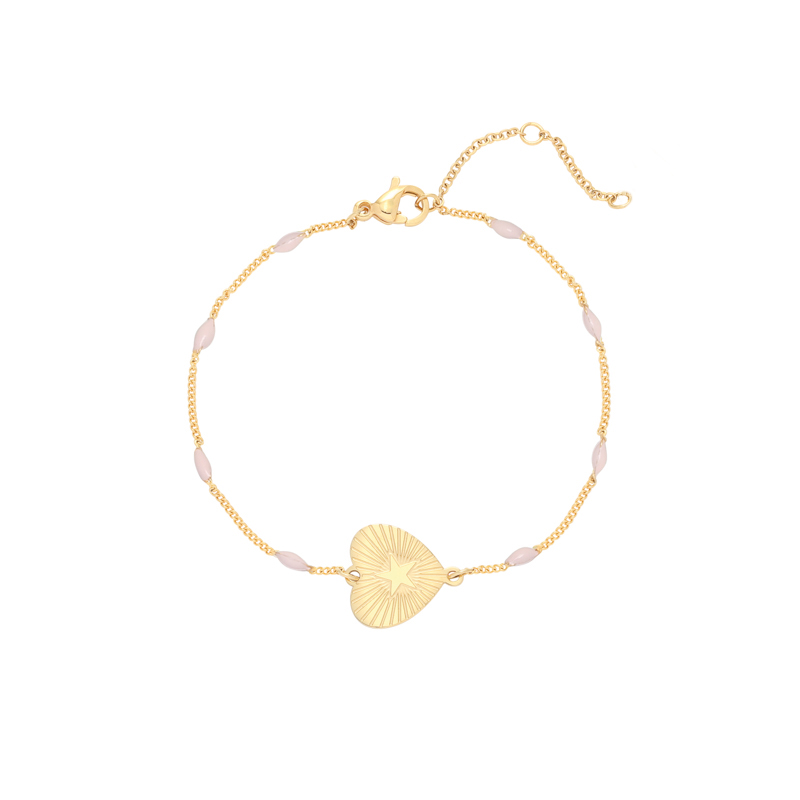 Armband heart | stainless steel goud