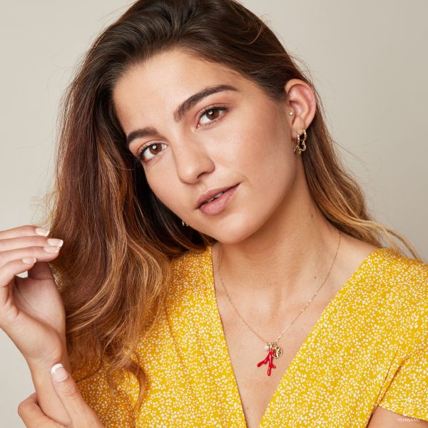 Oorbel rhinestone maan | goud