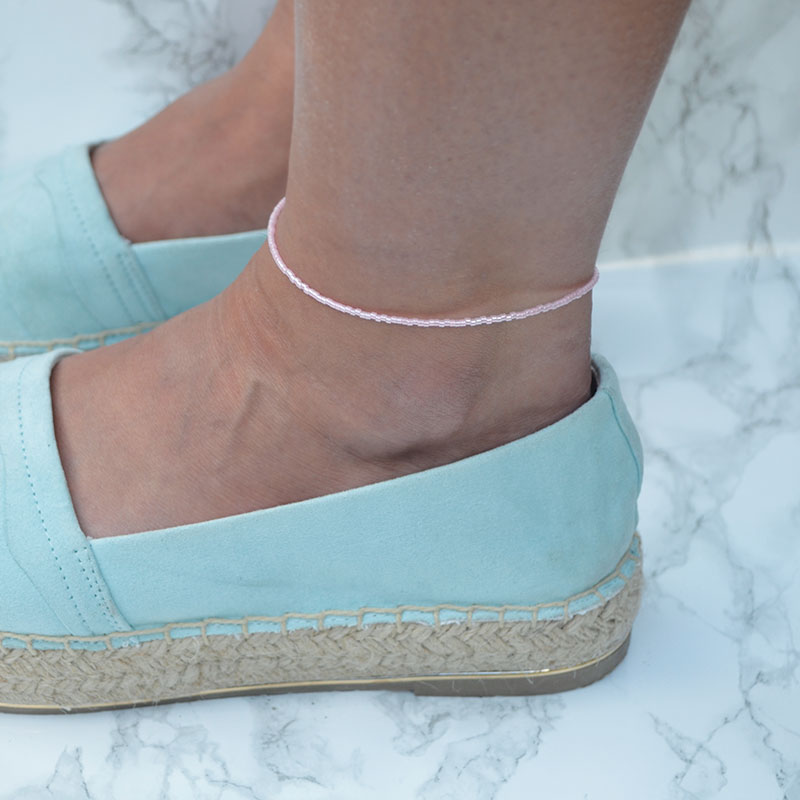 Enkelbandje | miyuki delica roze