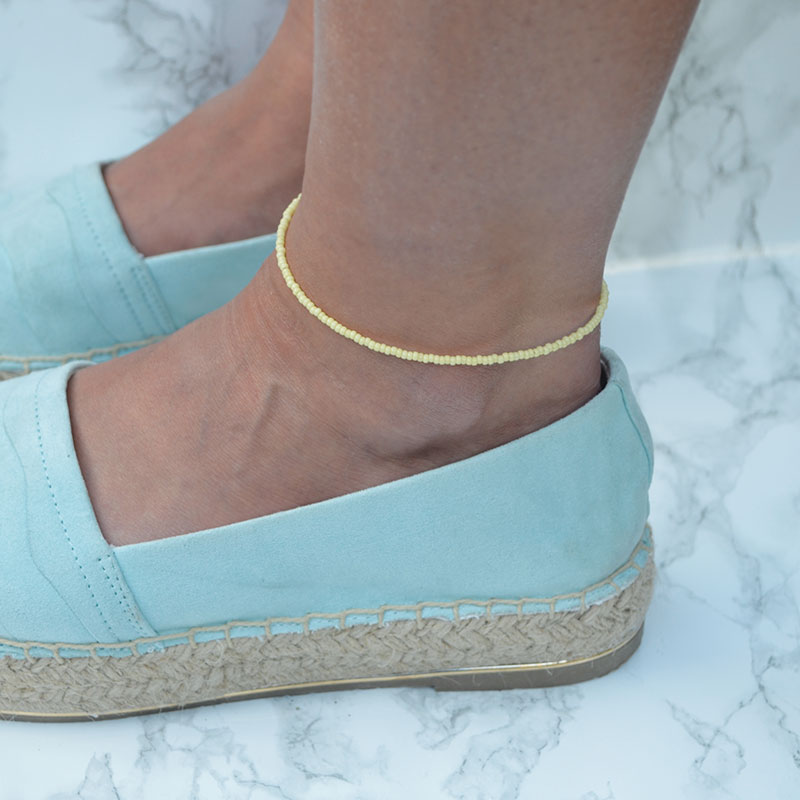 Enkelbandje | rocaille geel