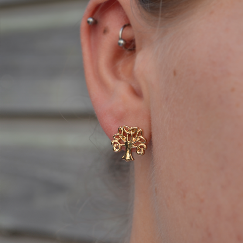 Oorbel levensboom | goud