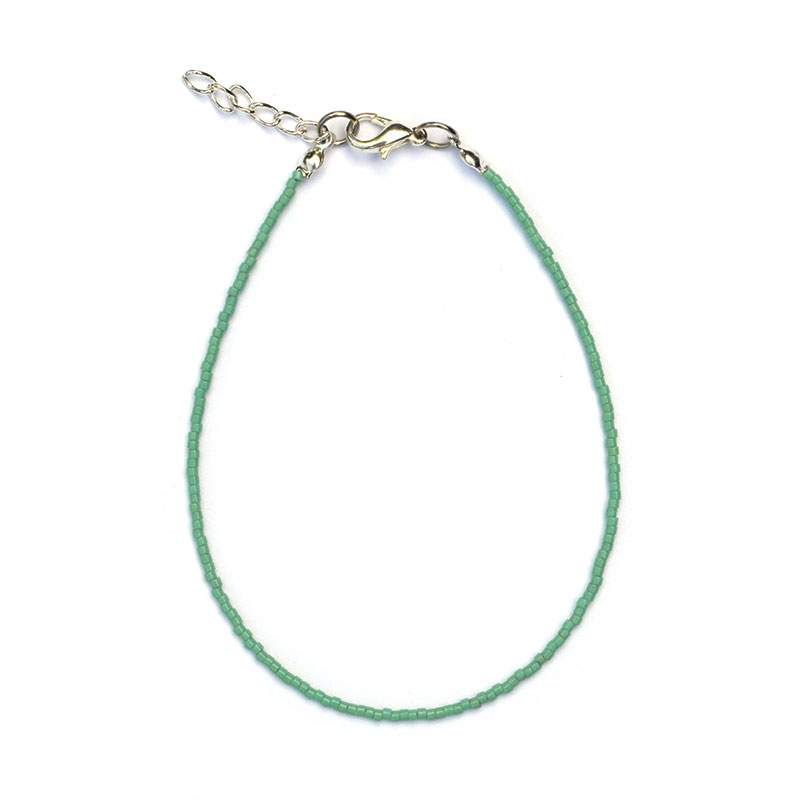 Enkelbandje | miyuki delica zeegroen