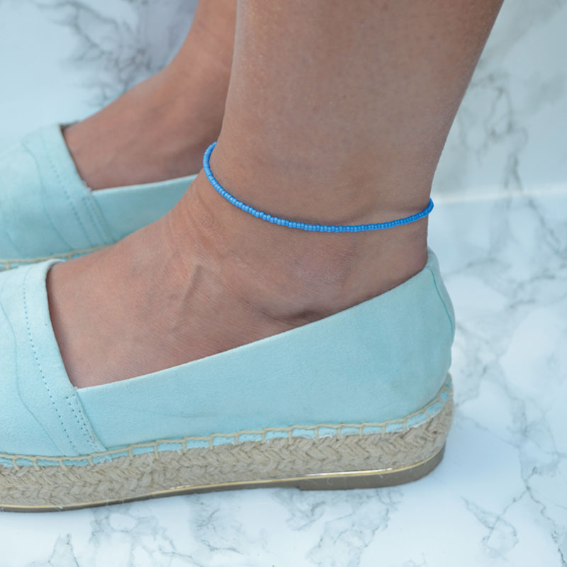 Enkelbandje | rocaille blauw