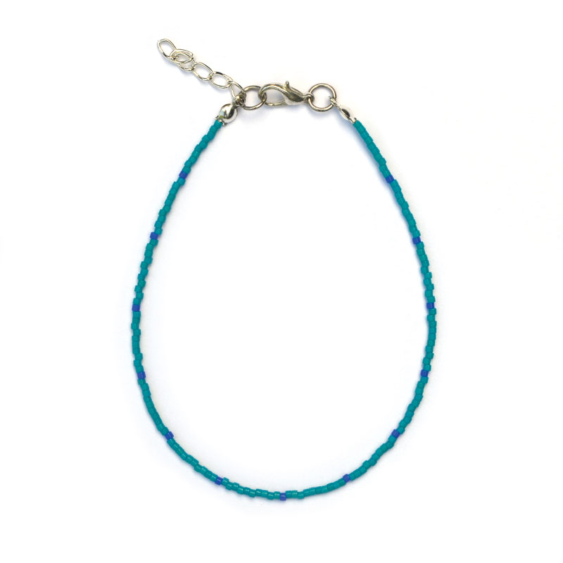 Enkelbandje | miyuki delica mix zeeblauw/donkerblauw