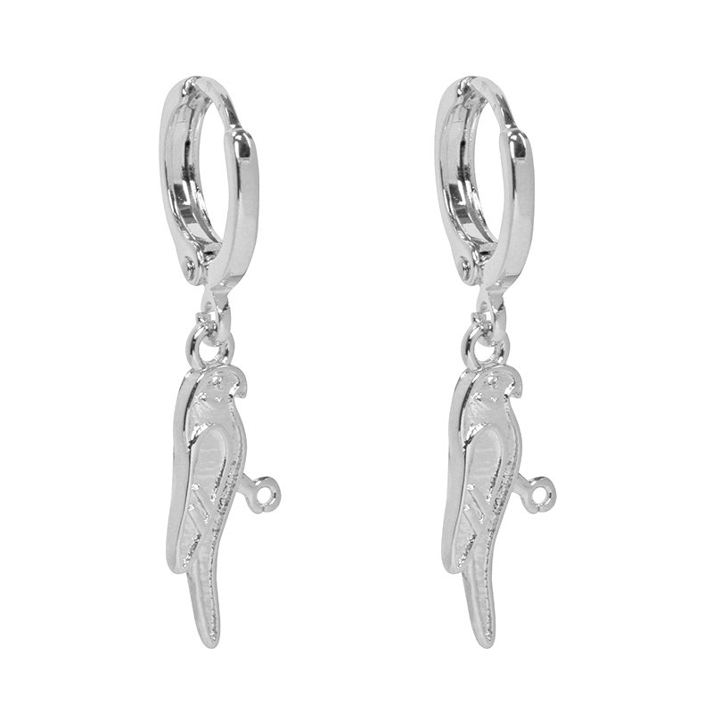 Oorbel papegaai | zilver 