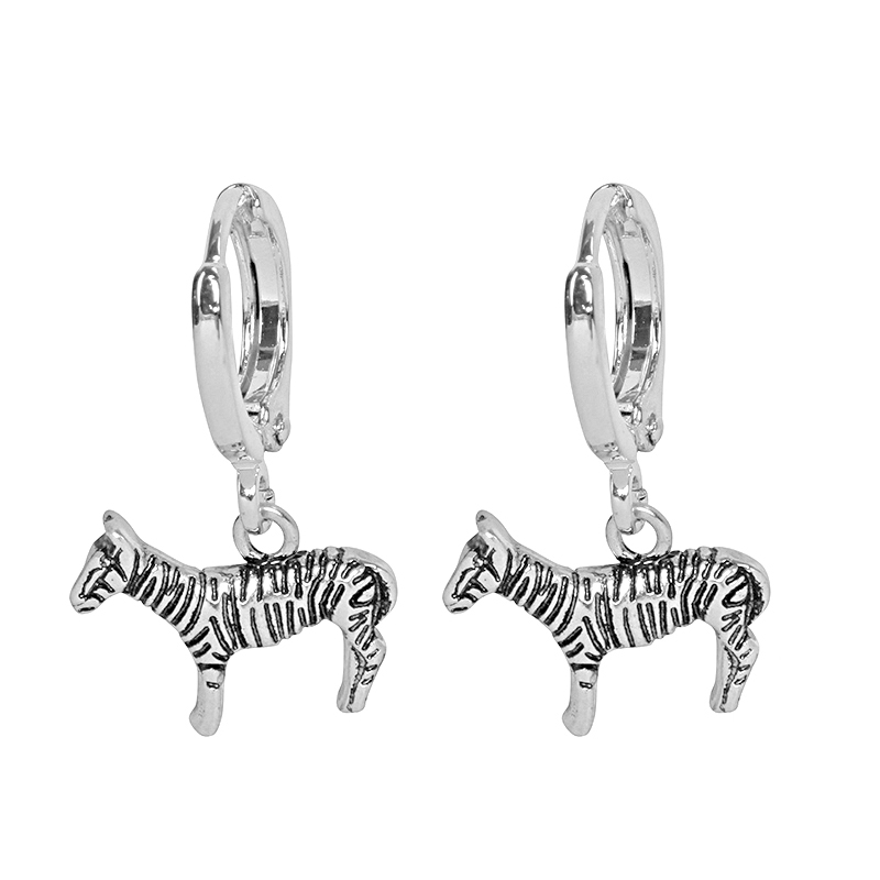 Oorbel zebra | zilver