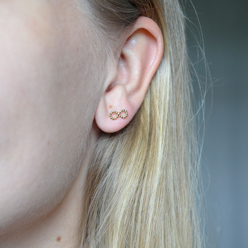 Oorbel infinity | verguld 925 zilver