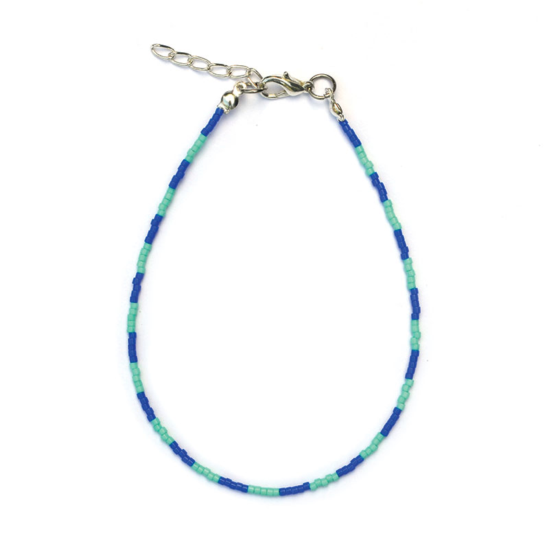 Enkelbandje | miyuki delica mix dubbel blauw