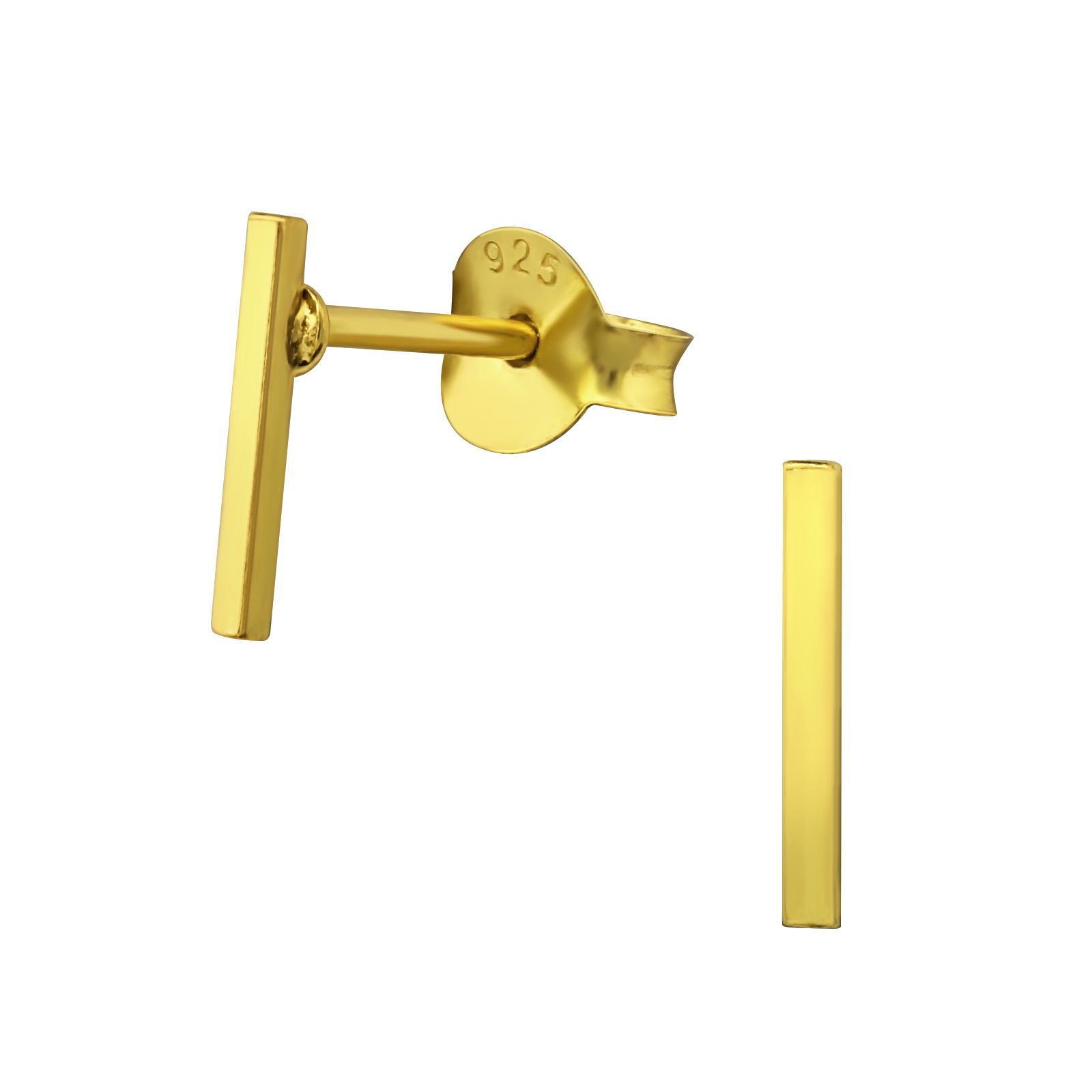 Oorbel staafje | verguld 925 zilver