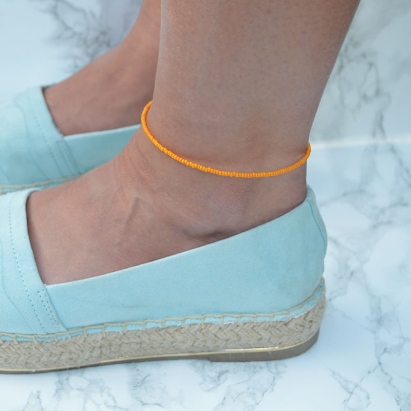 Enkelbandje | rocaille oranje