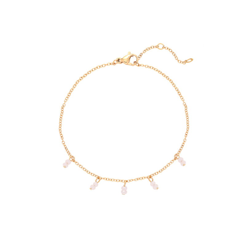 Armband small stones | stainless steel goud