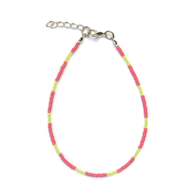 Enkelbandje | mix roze/geel