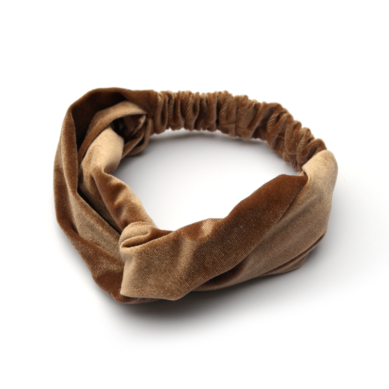 Haarband velvet | licht bruin