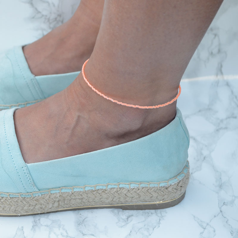 Enkelbandje | miyuki delica oranje