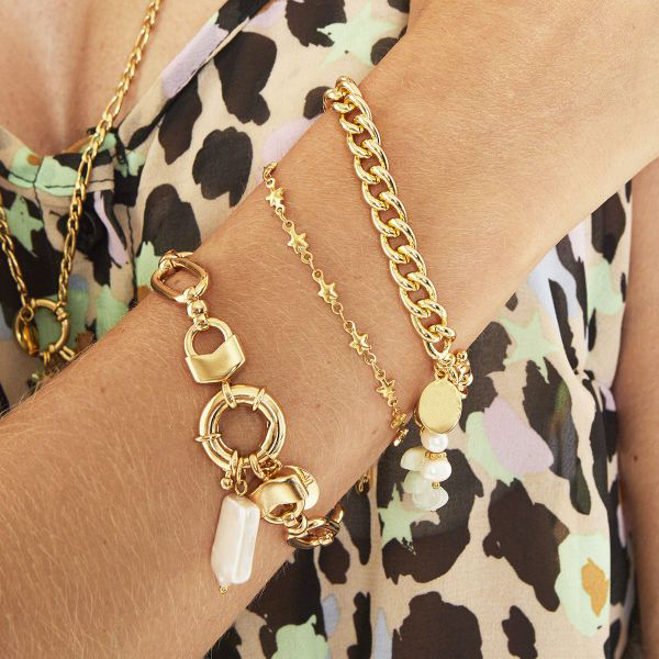 Armband sterretjes | stainless steel goud